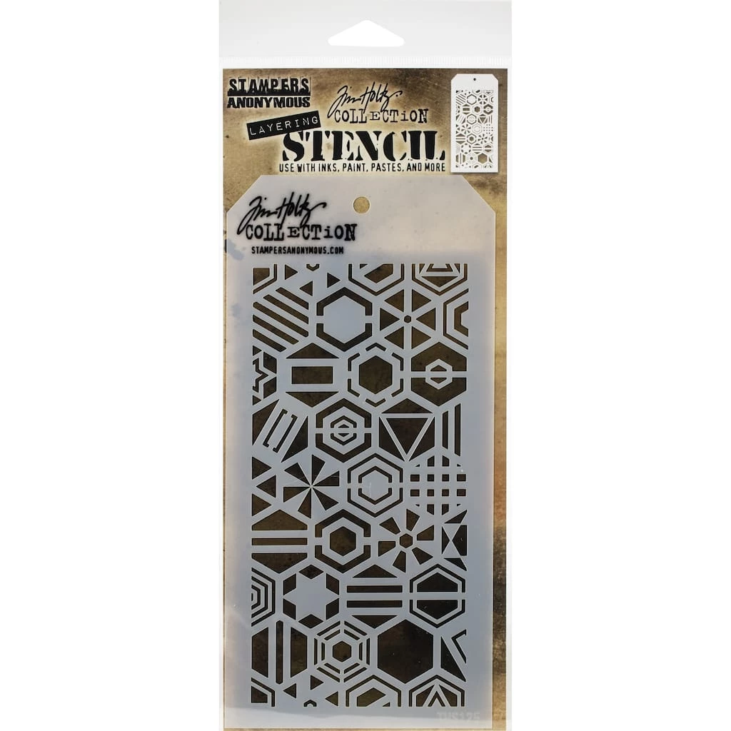 Promo ✨ Stampers Anonymous Tim Holtz® Patchwork Hex Layered Stencil ⭐