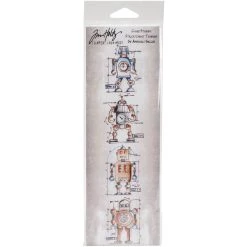 Best deal 🔥 Stampers Anonymous Tim Holtz® Mini Blueprints Robot Strip Cling Stamp Set 💯