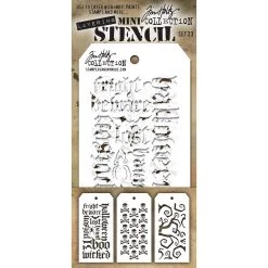 Discount 🛒 Stampers Anonymous Tim Holtz® Mini Layering Stencil Set 23 ✨