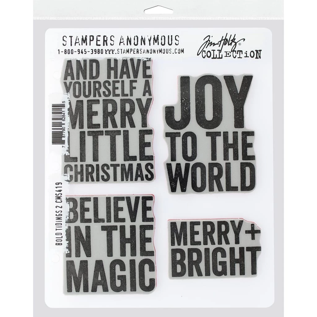 Best deal π Stampers Anonymous Tim Holtz® Bold Tidings No.2 Cling Stamps π