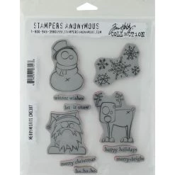Hot Sale 🌟 Stampers Anonymous Tim Holtz® Merry Misfits Cling Mount Stamp Set 🎉