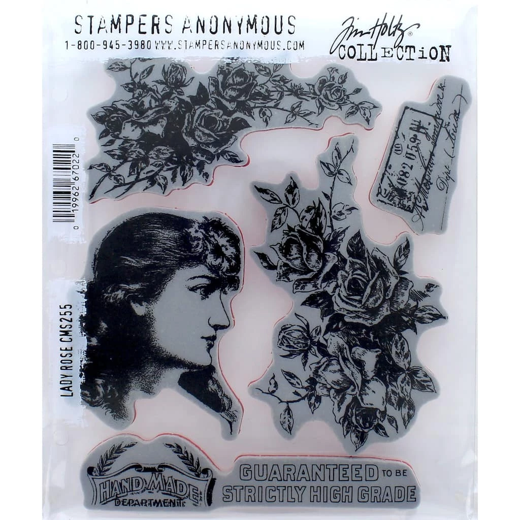 Coupon 🤩 Stampers Anonymous Tim Holtz® Lady Rose Cling Mount Stamp Set ⭐