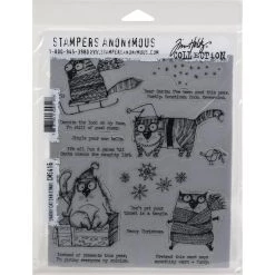 Cheap ⌛ Stampers Anonymous Tim Holtz® Snarky Cat 🎄 Christmas Cling Stamps 🛒