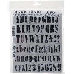 Coupon ⭐ Stampers Anonymous Tim Holtz® Worn Text Cling Stamps 💯