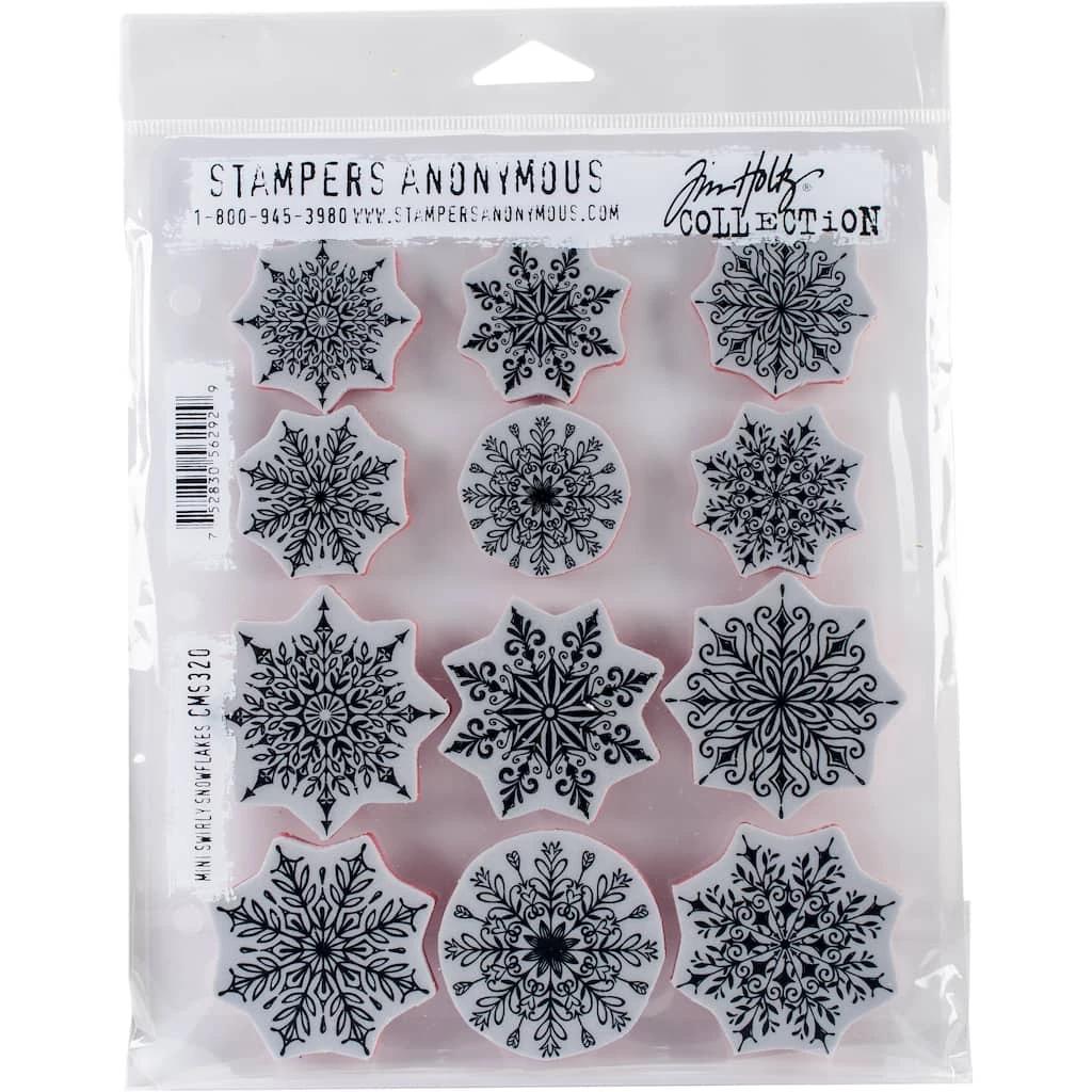 Promo π Stampers Anonymous Tim Holtz® Mini Swirly Snowflakes Cling Stamps π₯°