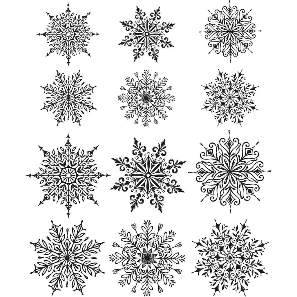 Promo π Stampers Anonymous Tim Holtz® Mini Swirly Snowflakes Cling Stamps π₯° - Image 2