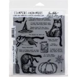 Best Pirce 🧨 Stampers Anonymous Tim Holtz® Snarky Cat 🧛 Halloween Cling Stamps 🔥