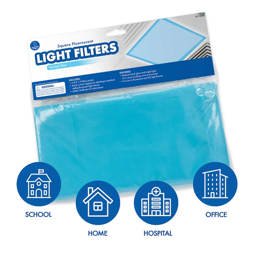 Buy π― Educational Insights Tranquil Blue Square Fluorescent Light Filters β - Image 3
