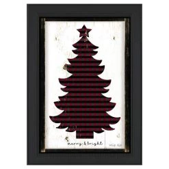 Flash Sale ✔️ Timeless Frames® Merry & Bright Plaid 🎁 Christmas Tree Framed Wall Décor ❤️